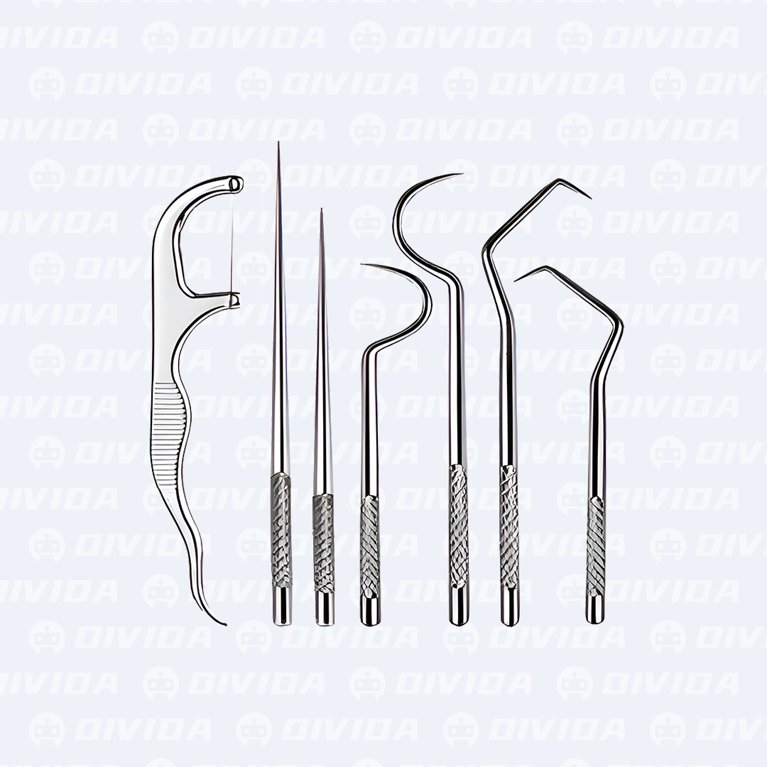 Kit limpeza dental com 7 peças e 1 estojo